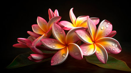 Beautiful frangipani flower design. Generative AI illustratorの素材