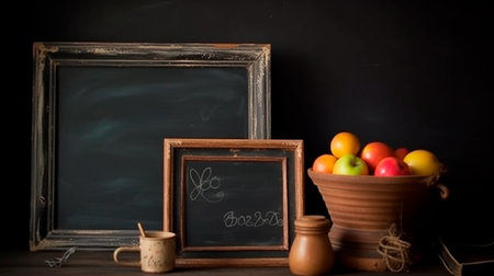 Black chalkboard. Generative AI illustratorの素材