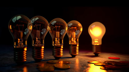 Energy prices rising concepts: Rising energy costs, renewable sources and finance. Generative AI illustratorの素材