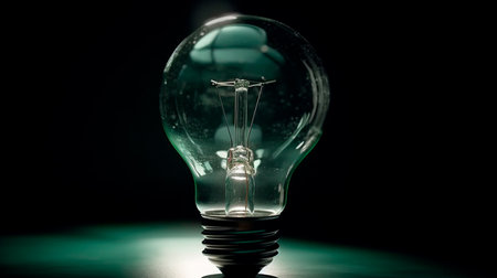 Green Energy Revolution: Light Bulb Symbolizing Renewable Sources and Sustainable wind energy, copy spac. Generative AI illustratorの素材