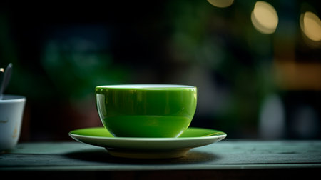 Healthy green tea cup. Generative AI illustratorの素材