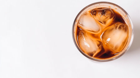 Iced coffee on a white background, isolated. Generative AI illustratorの素材