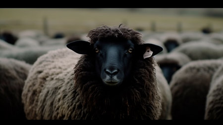The black sheep in the herd. Generative AI illustratorの素材