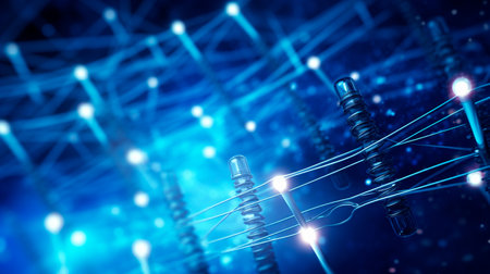 communication and technology background - high voltage tower and other backgroundの素材
