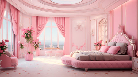 pink bedroom interiorの素材