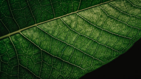 Green leaf background close up view. Nature foliage abstract of leave texture for showing concept of green business and ecology for organic greenery and natural product background. Generative AI illustratorの素材