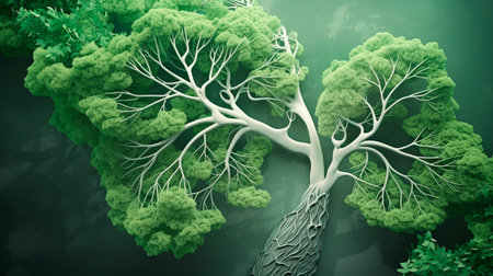 Green Lung illustration for a better World. Generative AI illustratorの素材