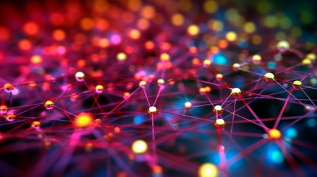 social network connection concept. Generative AI illustratorの素材