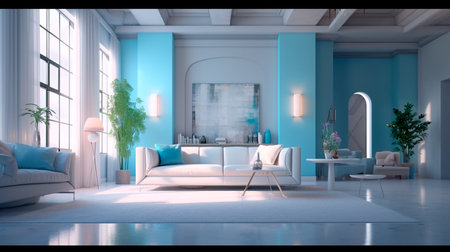 Stylish Interior Design Background. modern room. Generative AI illustratorの素材