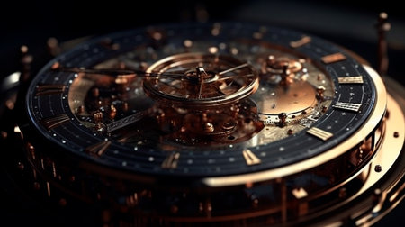 The clock of universe. Generative AI illustratorの素材