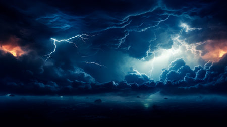 storm clouds and lightning. Generative AI illustratorの素材