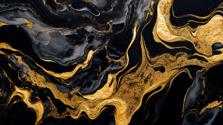 abstract black and gold marble background. Generative AI illustratorの素材