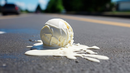 ice cream on the road is frustrating. Generative AI illustratorの素材