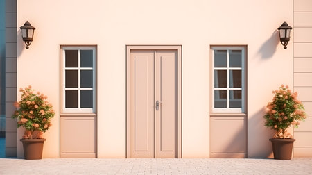 front door with two doorsの素材