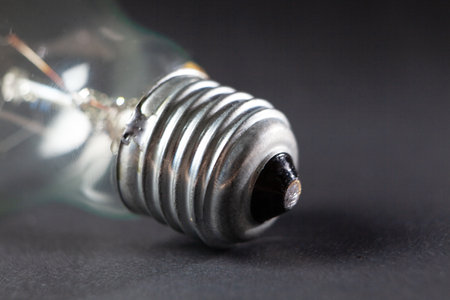light bulb on a black background. concept ideasの写真素材