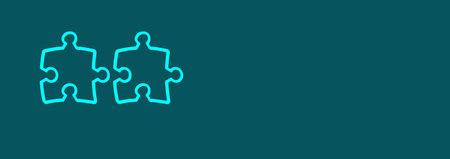 pieces of illustrated puzzles on a blue background