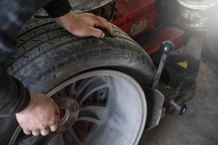 the master changes the wheelの写真素材