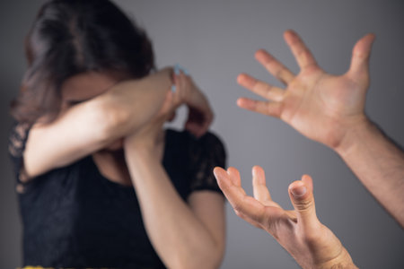 domestic violence. husband yells at wife