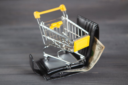 small basket and wallet on the table