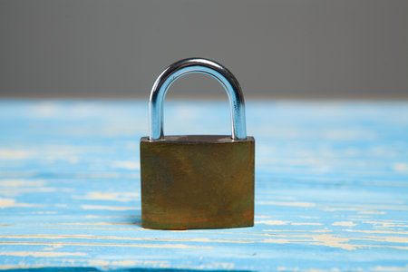wooden lock on the table