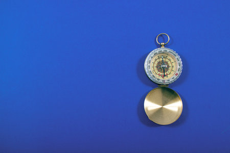 compass on a blue background