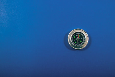 compass on a blue background