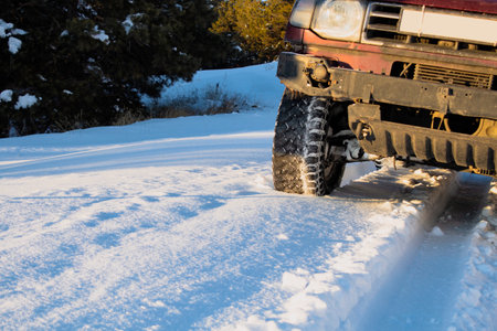 SUV stuck in the snow