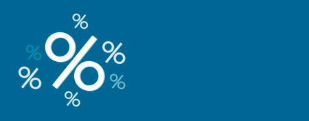percent sign on a blue background