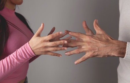 young couple quarreling. family quarrelの写真素材