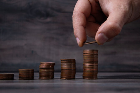 coins on the table. adds on top.
