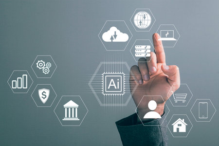 artificial intelligence concept. the entire global network, finance and everyday life
