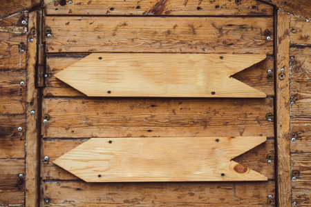 wooden board with wooden arrows