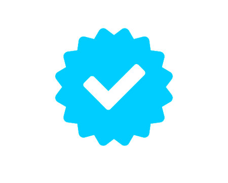 Verified account icon. Verified account icon on white backgroundの写真素材