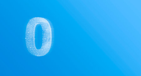 Network digit 0 on a blue backgroundの写真素材