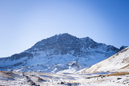 Top of Mount Aragats at dawnの写真素材