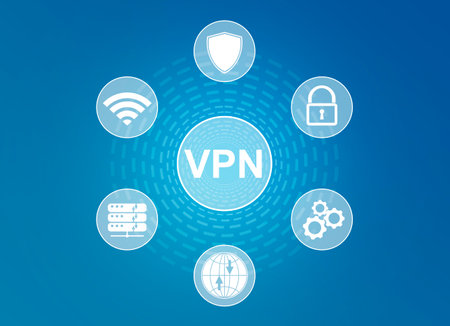 Business, Technology, Internet and network concept. VPN network security internet privacy encryption concept.の写真素材