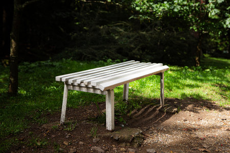 empty bench in park.の写真素材
