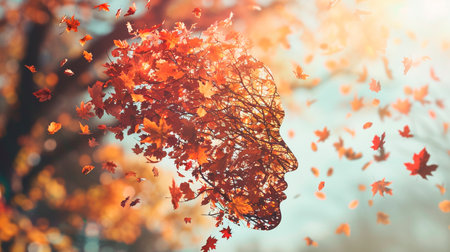 autumn leaves in the parkの素材