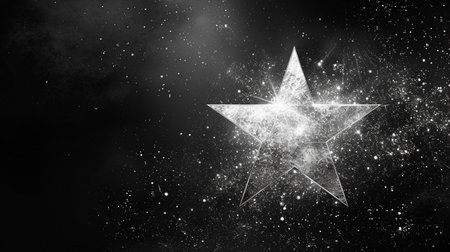 christmas background with silver starの素材