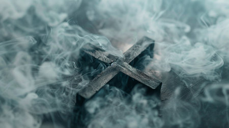 a black cross on a white backgroundの素材