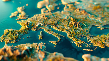 greece map, close up view, selective focusの素材