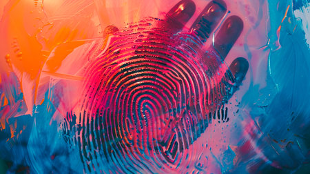 fingerprint print, abstract background, digital securityの素材