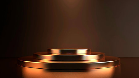 Golden podium for advertising spaceの素材