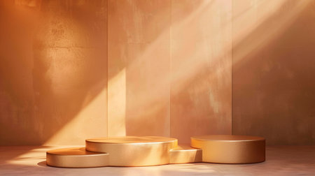 Golden podium for advertising spaceの素材