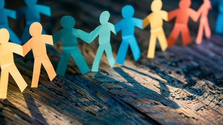 group of people in a row.の素材