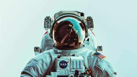 astronaut in outer space. mixed mediaの素材