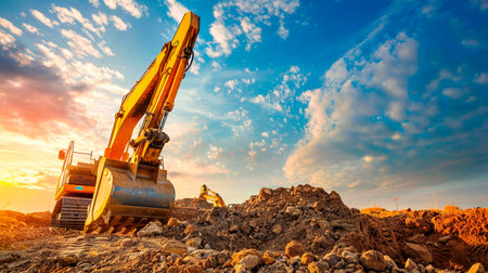 excavator in the constructionの素材