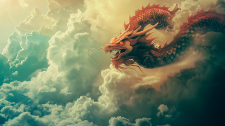 dragon on the roof of a buildingの素材