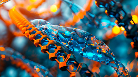 dna molecule structure with colorful background.の素材