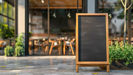 Empty school board near cafe for menuの素材